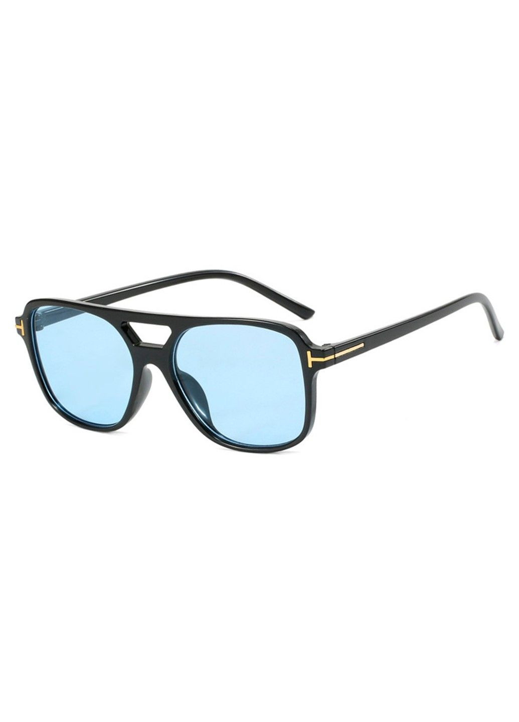 Солнцезащитные очки авиатор Casual голубые с черным No Brand (311604630)