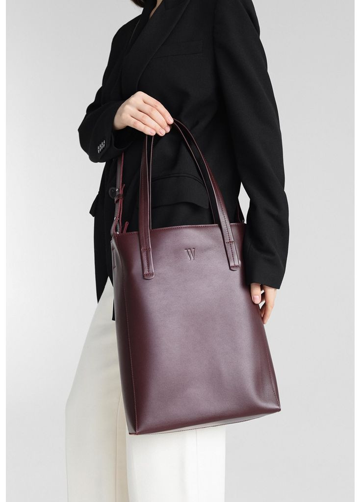 Кожаный шоппер Nancy бордовая The Wings (348359056)