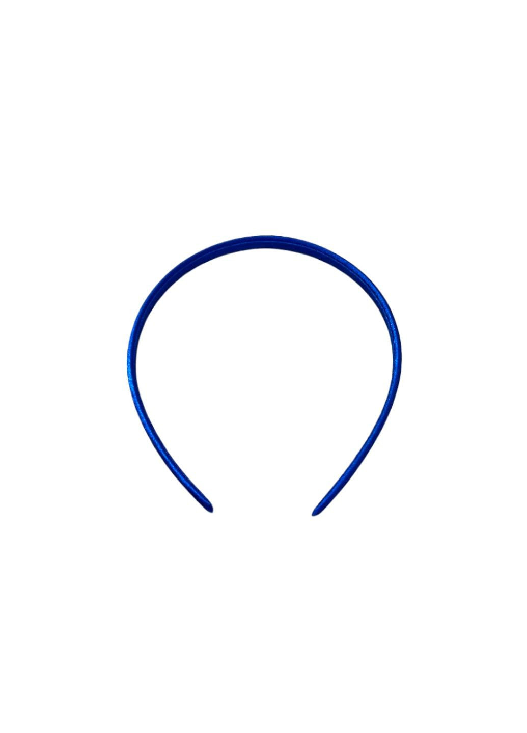 Обруч для волосся (заготовка), пластик, з атласною стрічкою, ширина 0,9 см, синій No Brand (305589332)