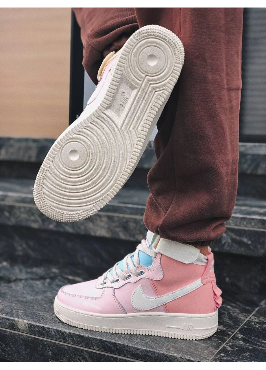 Розовые летние кроссовки nike air force 1 high utility pink найк аир форс 1 No Brand