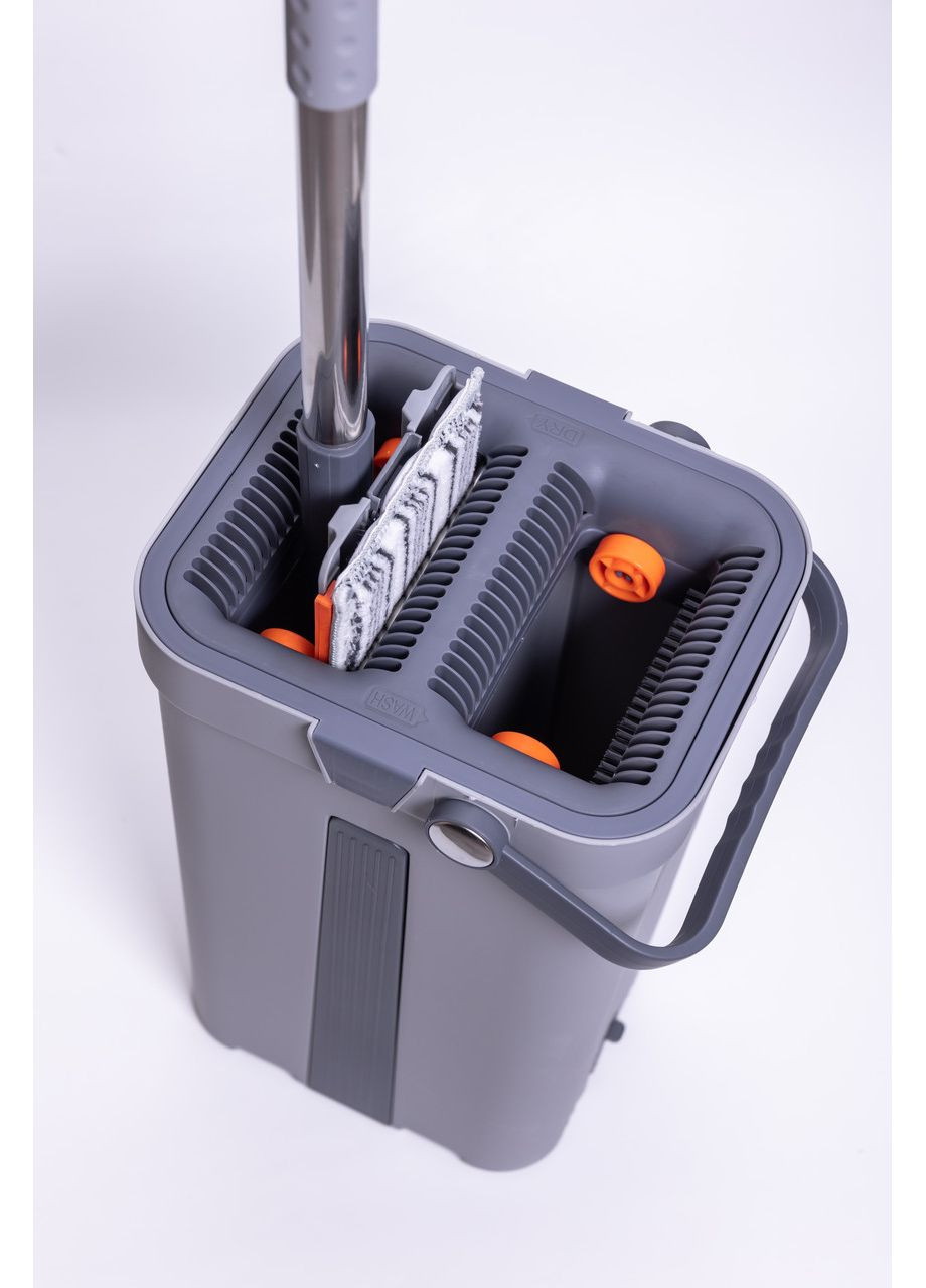 Телескопическая швабра с плоской насадкой и ведро для мытья пола и отжима комплект для уборки ProDobro (364192800)