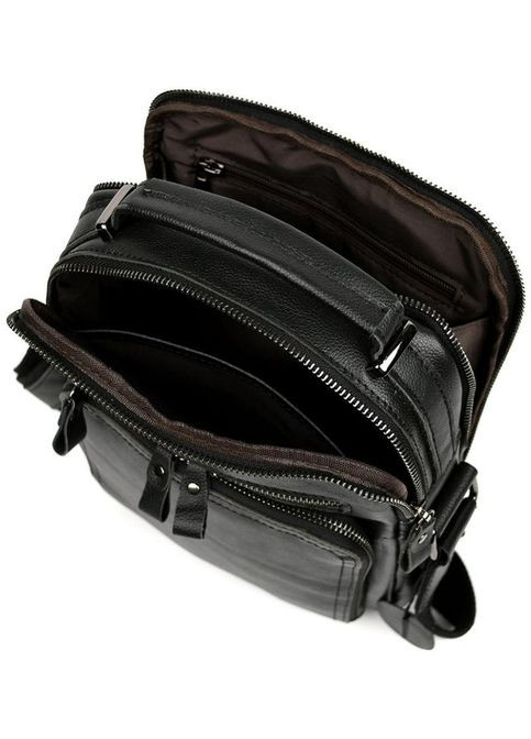 Сумка месенджер через плече чоловіча шкіряна Чорний 35549 Bexhill (334285445)