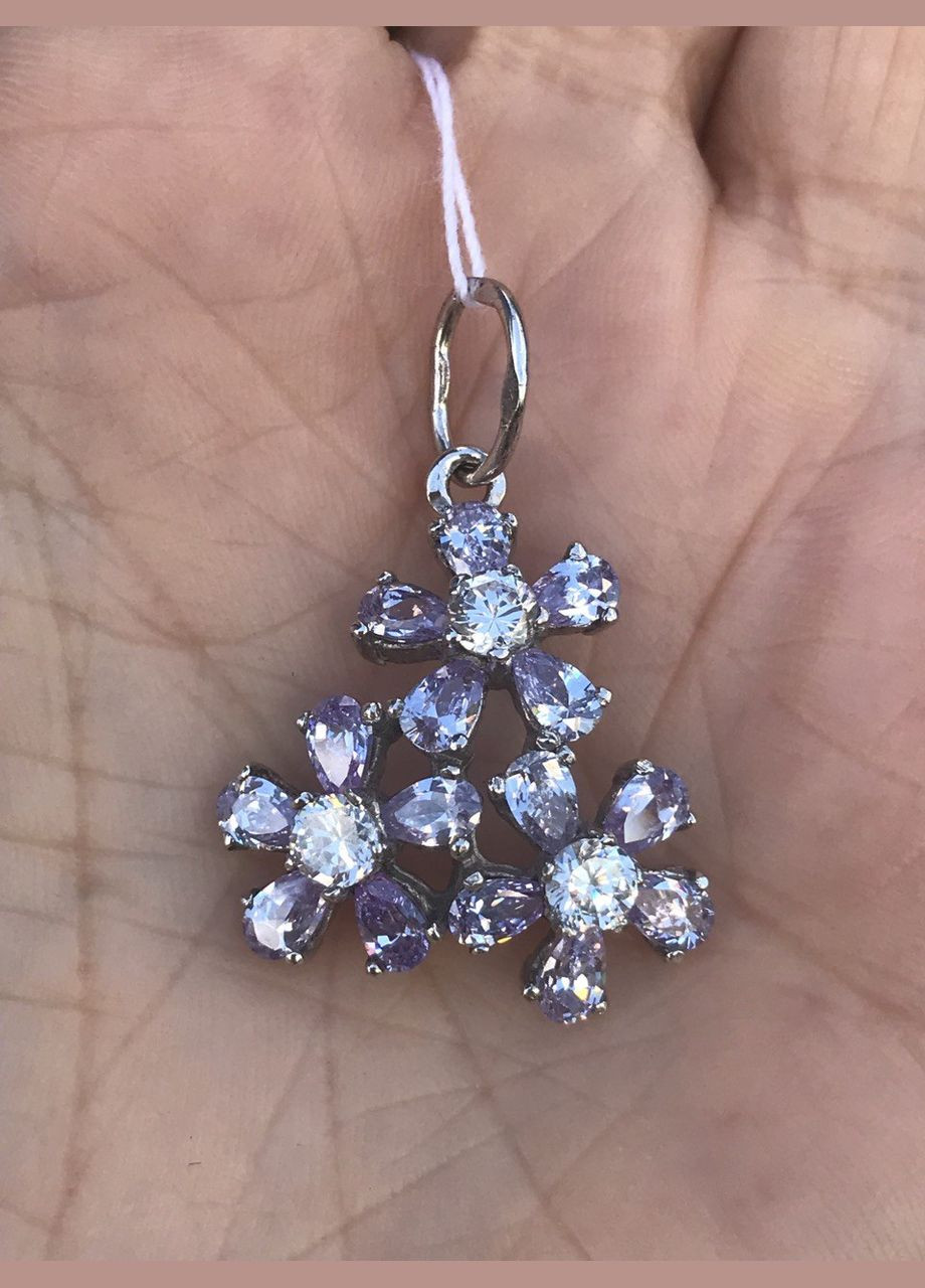 Подвеска серебряная Соцветие с цирконом 3144фб No Brand (316397564)