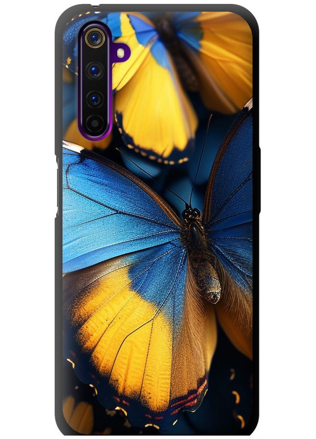 TPU черный чехол 'Желто-голубые бабочки' для Endorphone Realme 6 Pro (285702972)