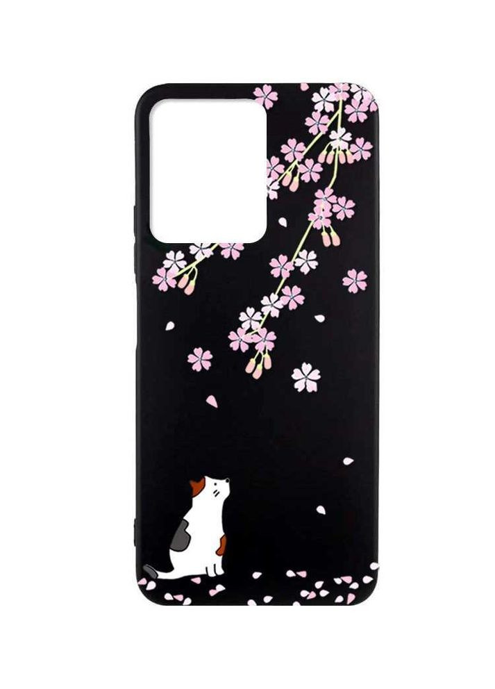 Матовый чехол на Xiaomi Redmi Note 12 Котик и сакура (принт 283) Creative (360707628)