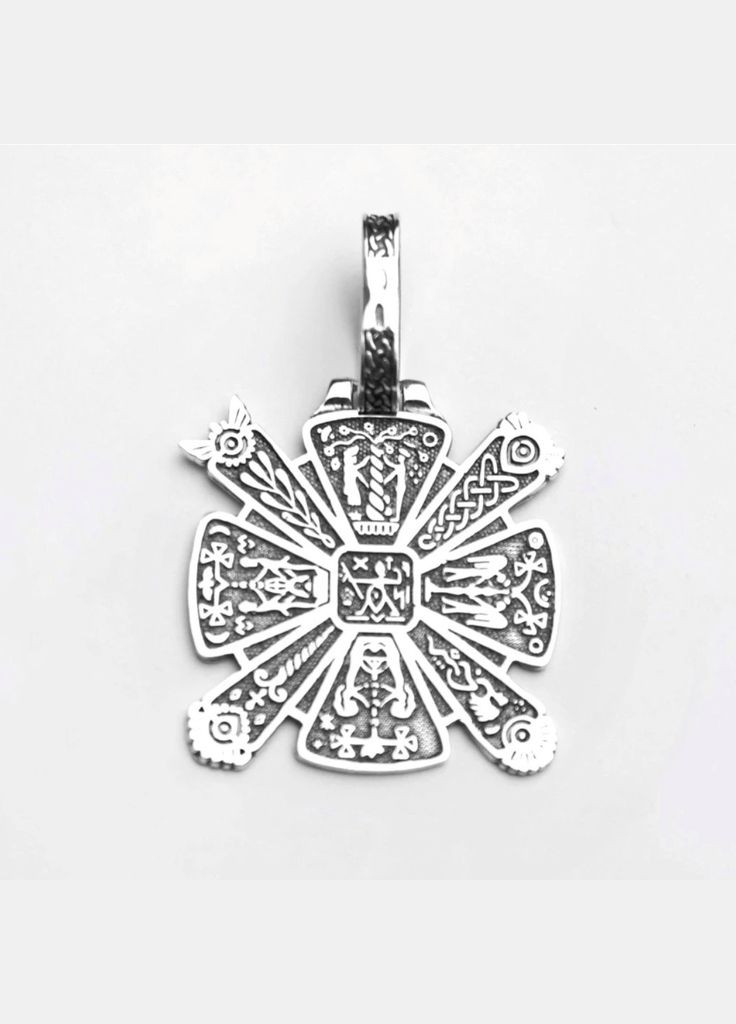 Срібна підвіска оберіг амулет Крес чорнене срібло 925 проби (АРТ.93668) 8.70г No Brand (337656683)