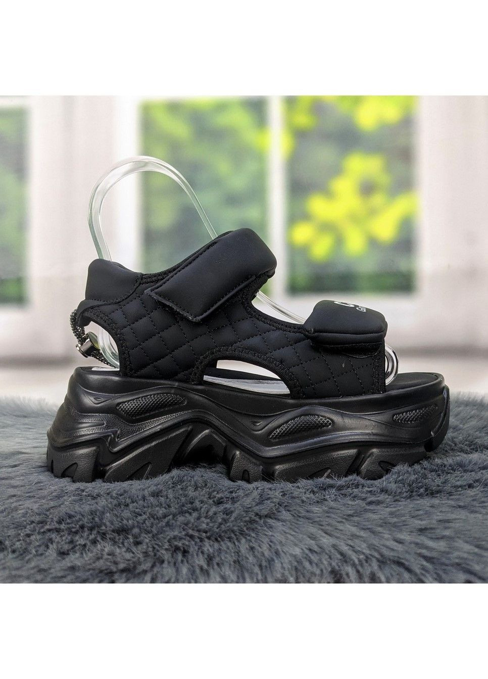 Черные босоножки подростковые для девочки на платформе Jong Golf