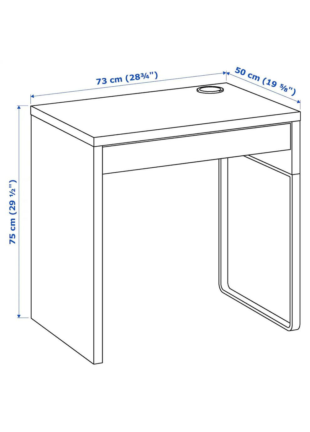 Письмовий стіл ІКЕА MICKE 73х50 см (30213076) IKEA (278405796)