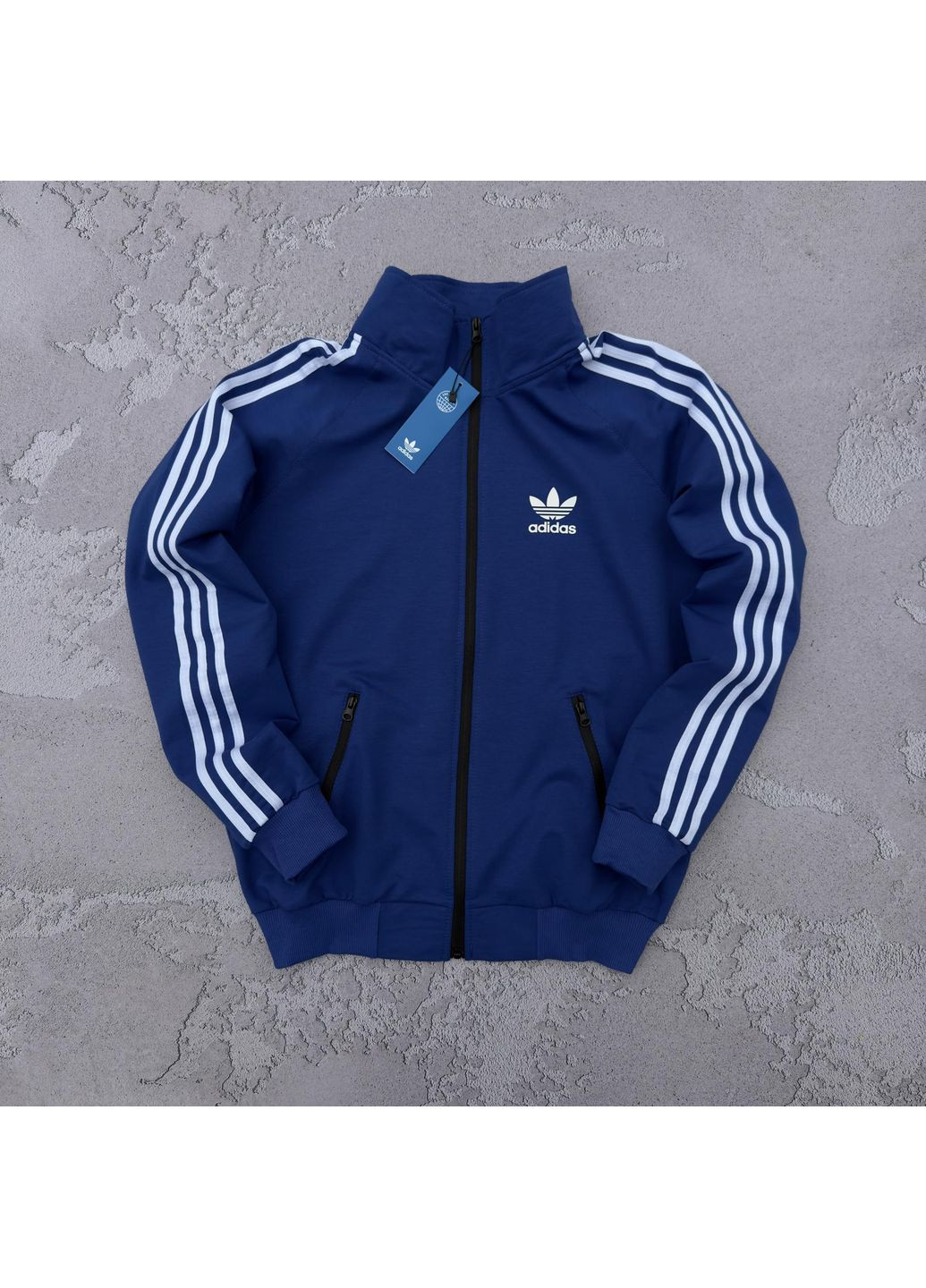 Спортивна кофта Adidas з лампасом на блискавці весна-осінь чоловіча та жіноча No Brand зіпка (361162143)