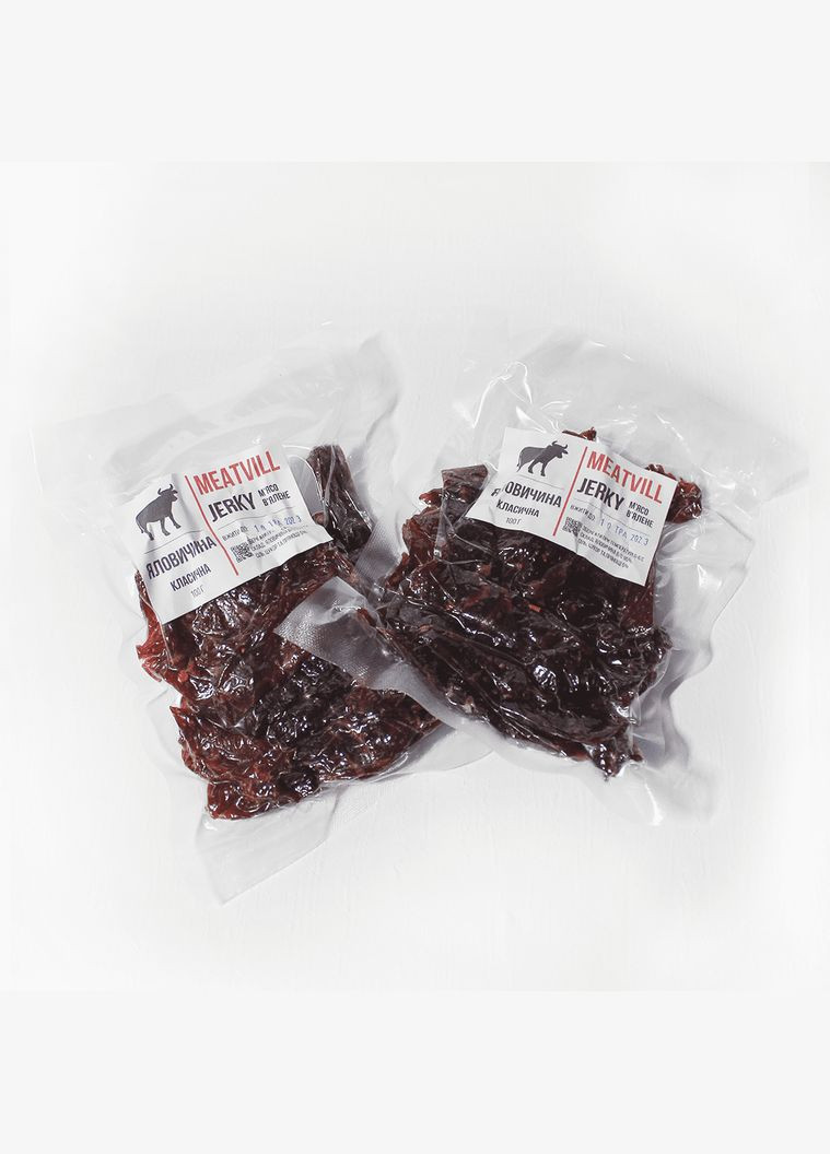 Джерки яловичина класична крафт 1кг (2 пачки по 500г) Meatvill (322457418)