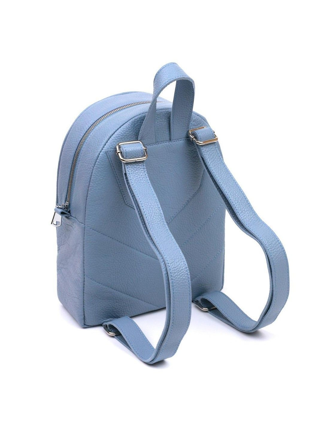 Рюкзак шкіряний жіночий компактний 16303, Блакитний 21х28х9 см Shvigel (333662382)