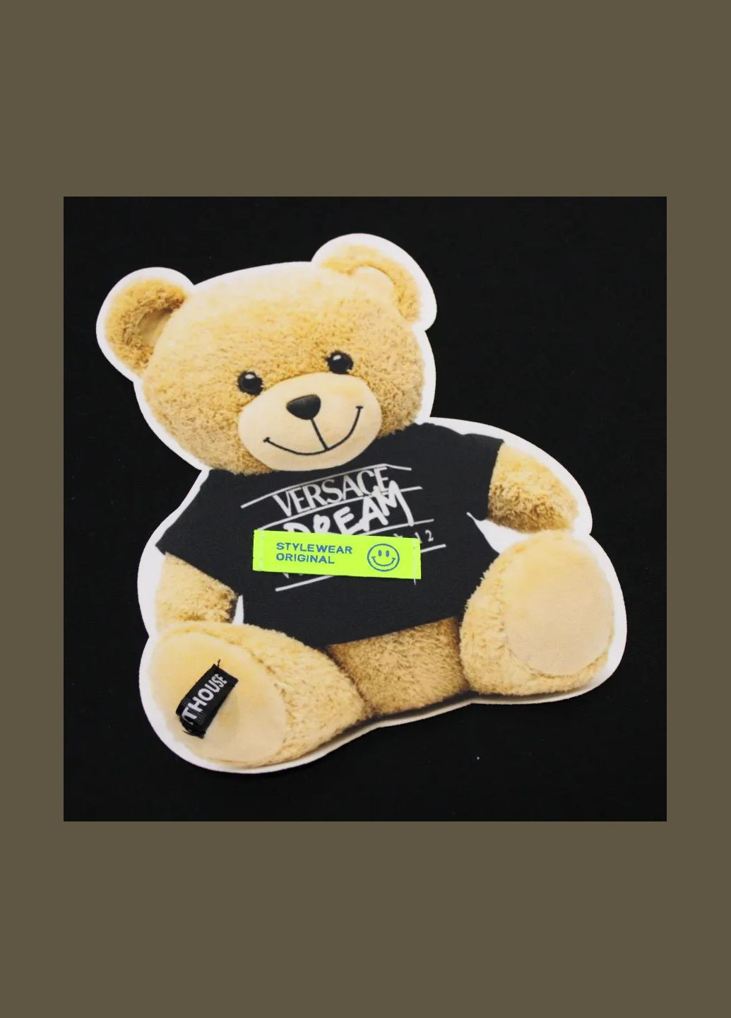 Нашивка тканева з декором фігурна "Ведмедик в футболці" (2544) No Brand (335812601)