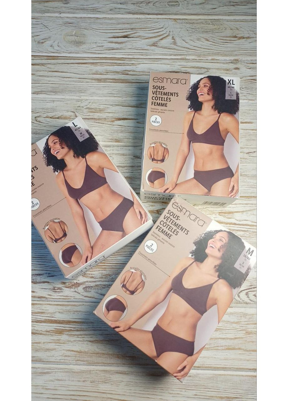 Бордовый демисезонный комплект фибровый в рубчик s/m Esmara