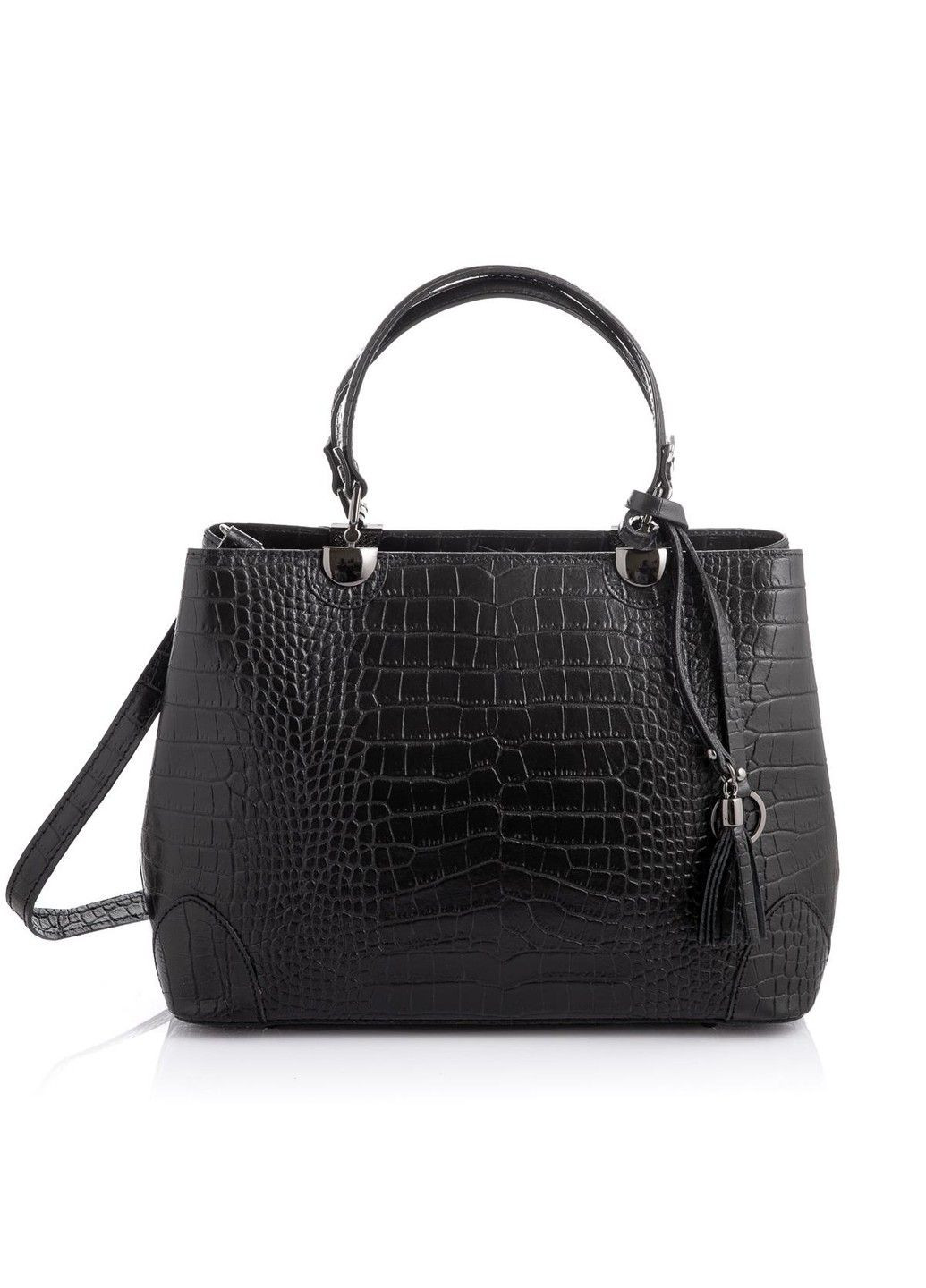 Класична жіноча чорна сумка Italy F-IT-7603A Firenze (304265671)