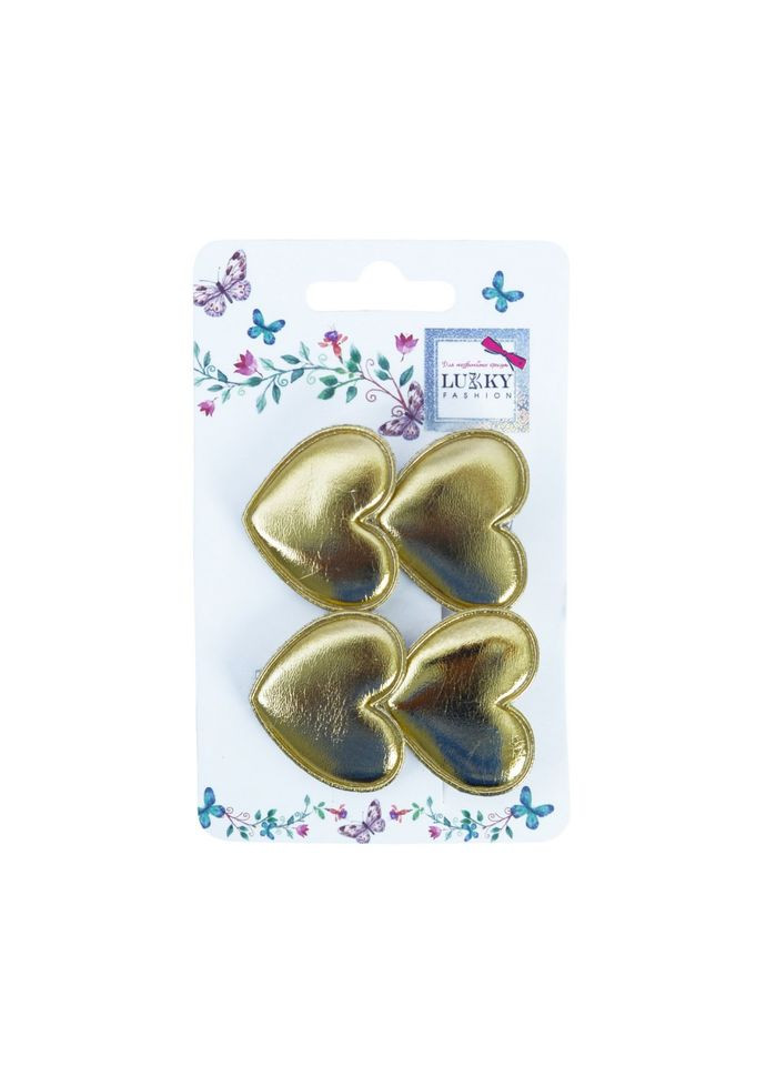 Затискач дитячий для волосся "Сердечко" T18547(золотий) Lukky (344447515)