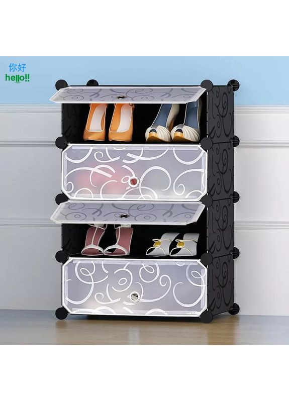 Пластикова шафа органайзер для взуття на 4 секції 37х37х73см. White No Brand (350349240)