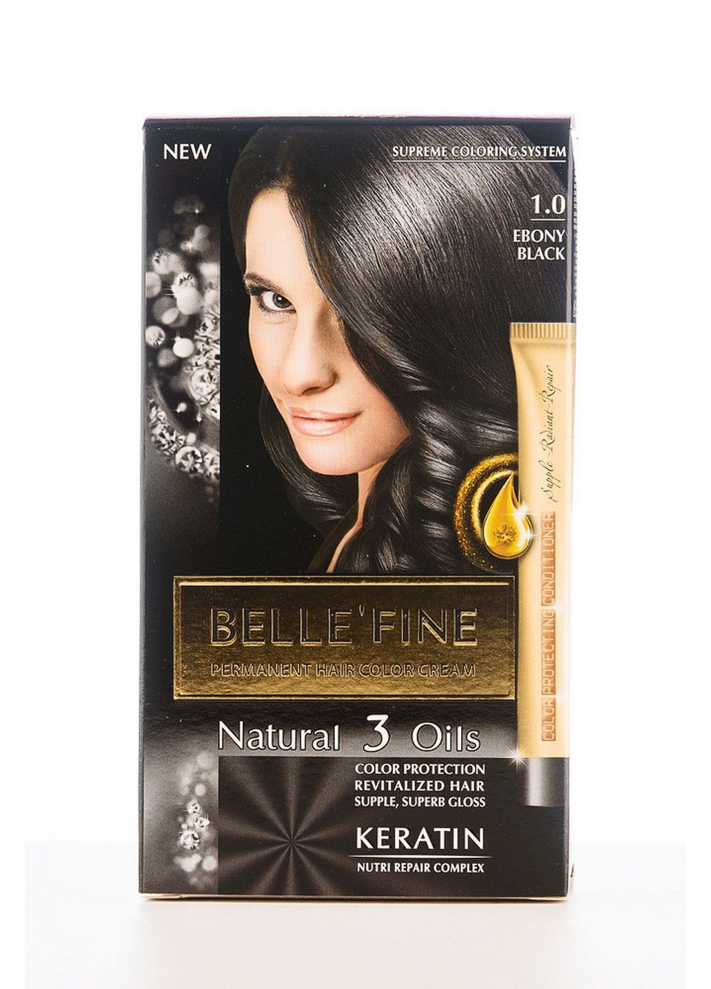 Краска для волос BELLE`FINE 1.0 абаносово-черный цвет BELLE’FINE (323225671)