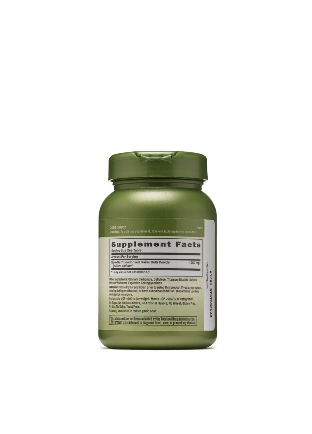 Натуральна добавка Herbal Plus Odorless Garlic 1000 mg, 100 таблеток GNC (293477879)