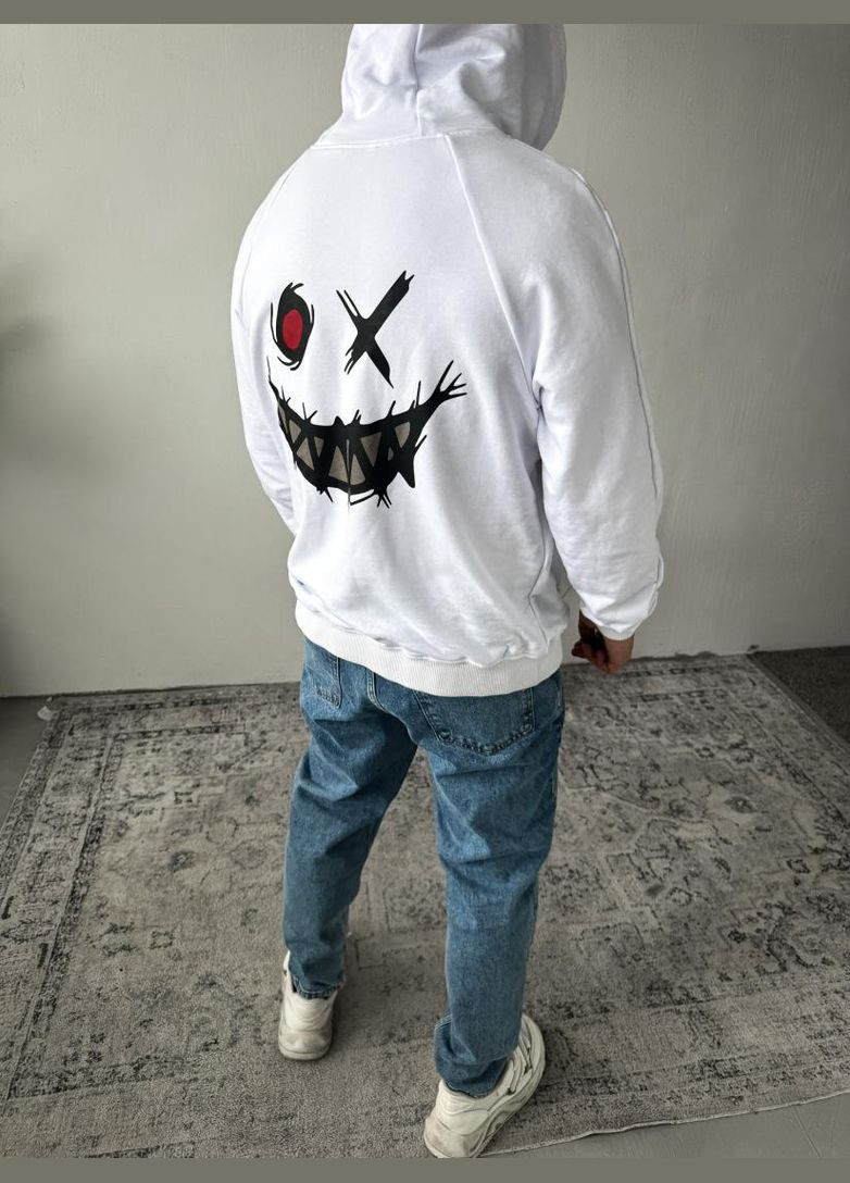 Белое мужское стильное оверсайз тощие с трендовым дизайном No Brand (370953645)