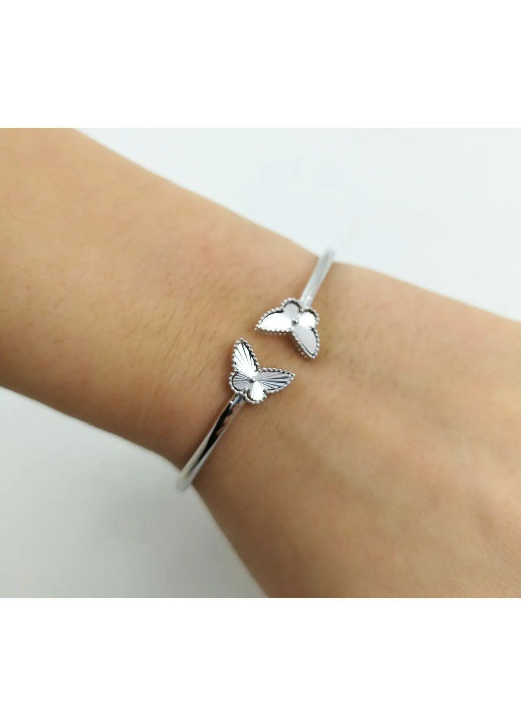 Браслет золотий жорсткий незамкнуте кільце без вставок "Метелики" 1-баб Shatlen Браслет (362376024)