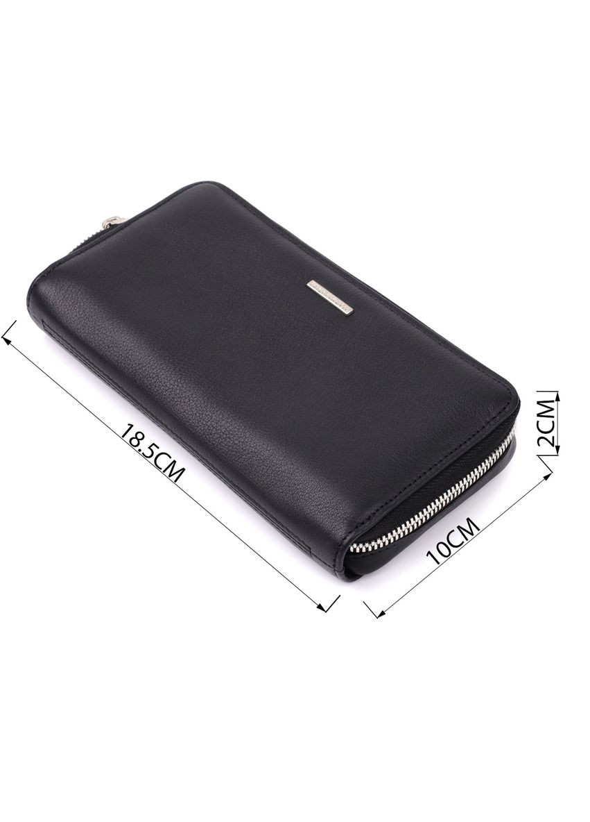 Практичний жіночий гаманець на одне відділення із зернистої натуральної шкіри 20863_1 (3622 nero) Чорний Tony Perotti (362043628)