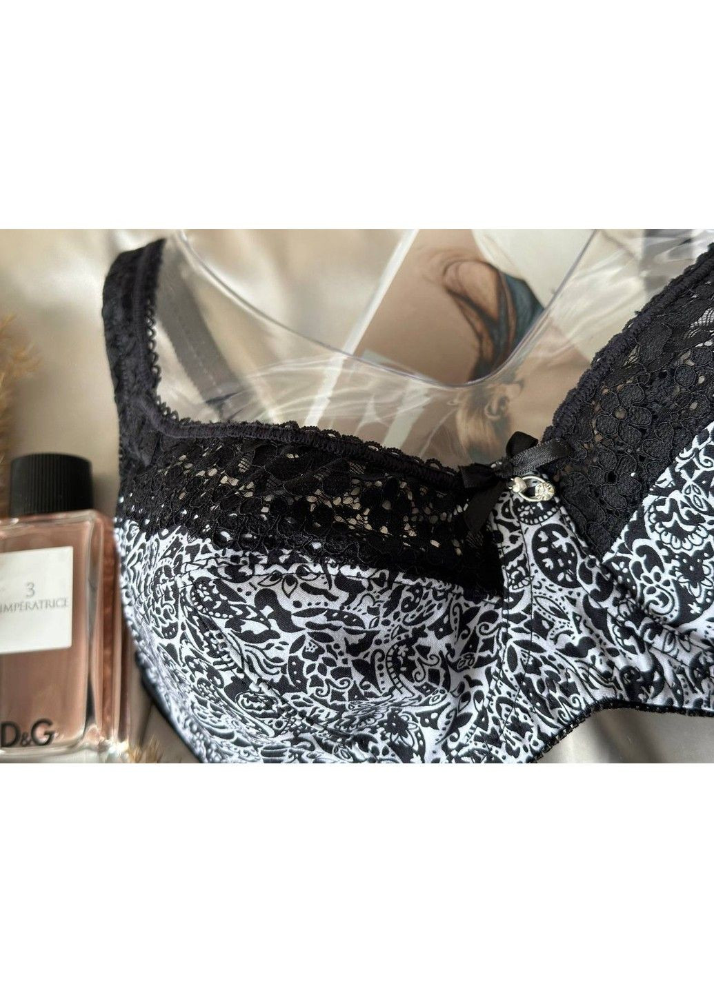 Чёрно-белого бюстгальтер хлопковый 11848 черный/белый Lanny Mode