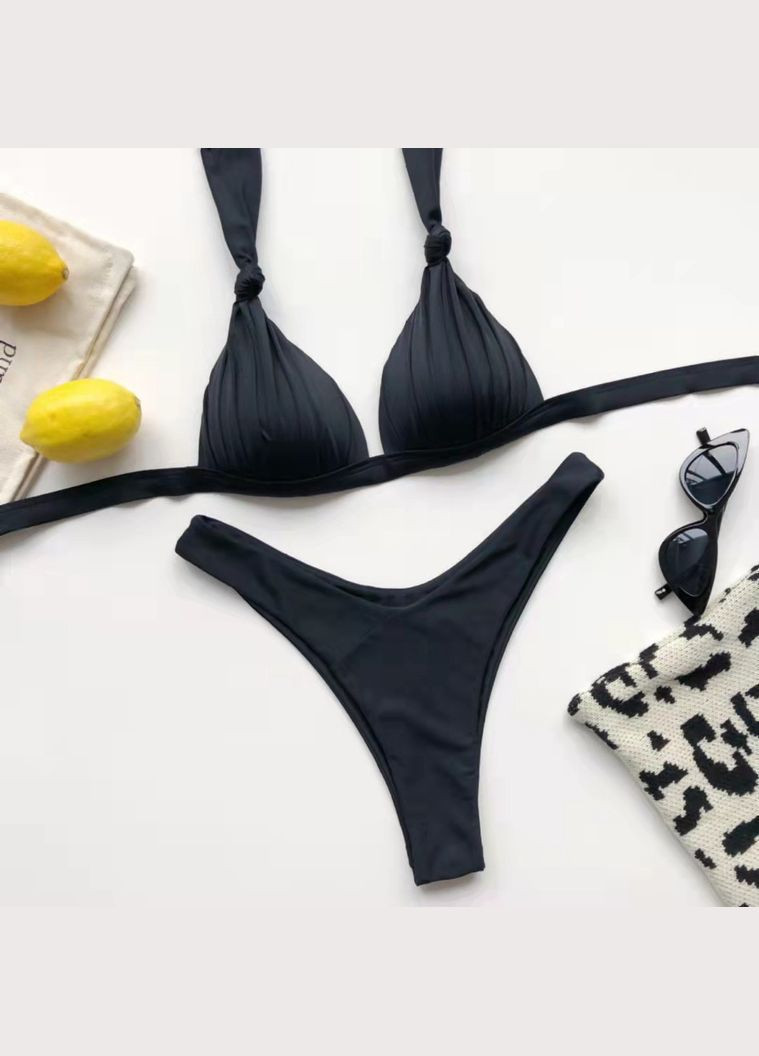 Черный демисезонный женский раздельный купальник (арт.6055) No Brand