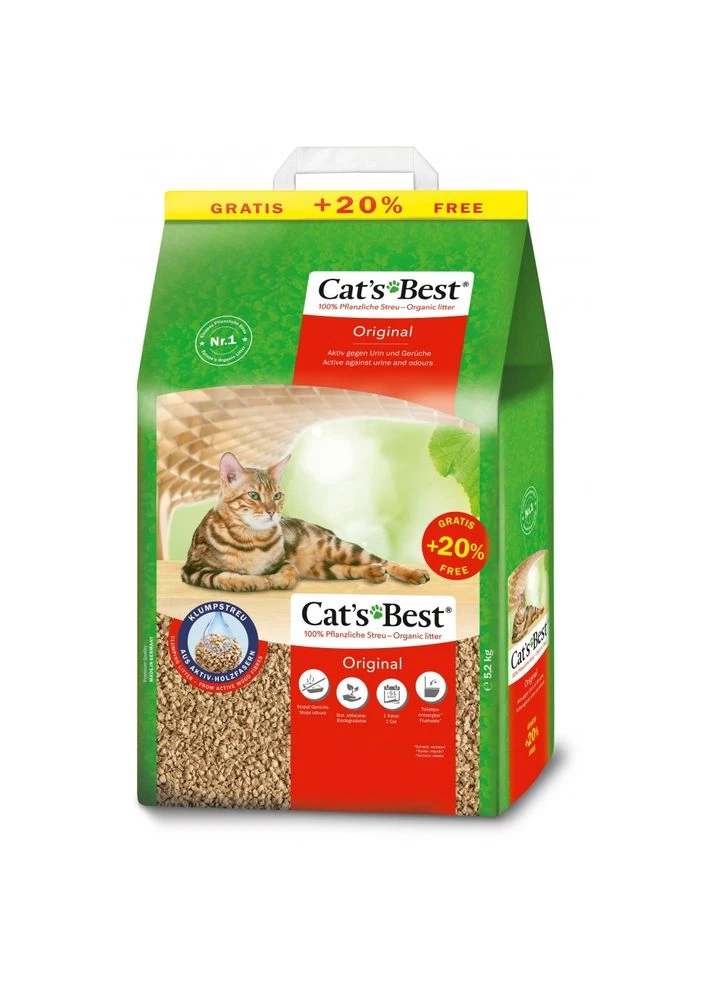 Наполнитель Cat’s Best для кошачьего туалета Original древесный 10 и 2 л / 5,2кг Cats Best (400104237)