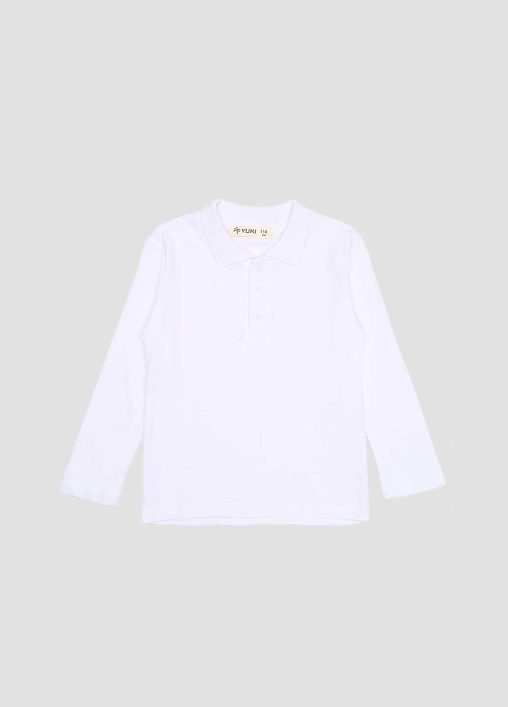 Белая детская футболка-футболка-поло с длинным рукавом для мальчика цвет белый цб-00281209 для мальчика Yuki