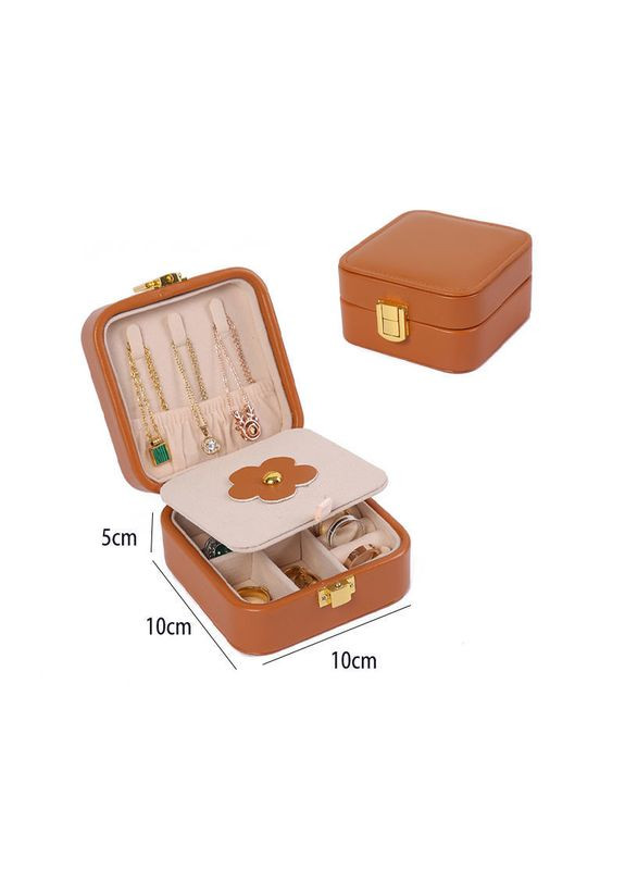 Оригинальная компактная двузонная шкатулка из эко-кожи с зеркалом серого цвета No Brand (316580424)