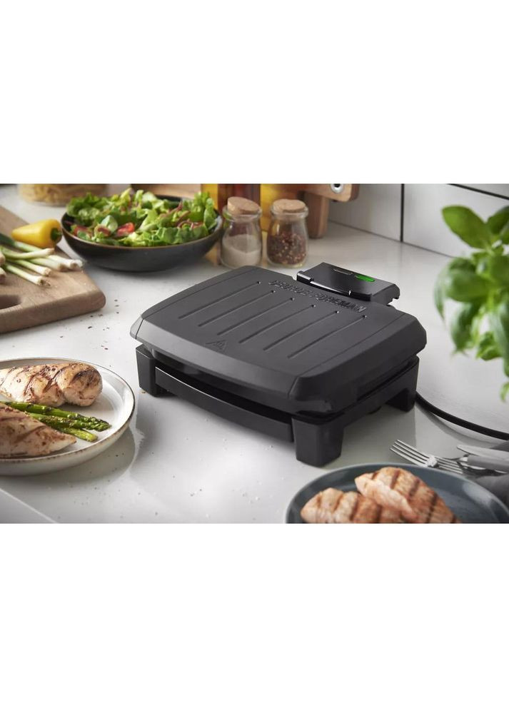 Гриль George Foreman прижимний Immersa Small, 1100Вт, темп. режимів-1, з`ємні пластини, метал, пластик, чорний Russell Hobbs (315003606)