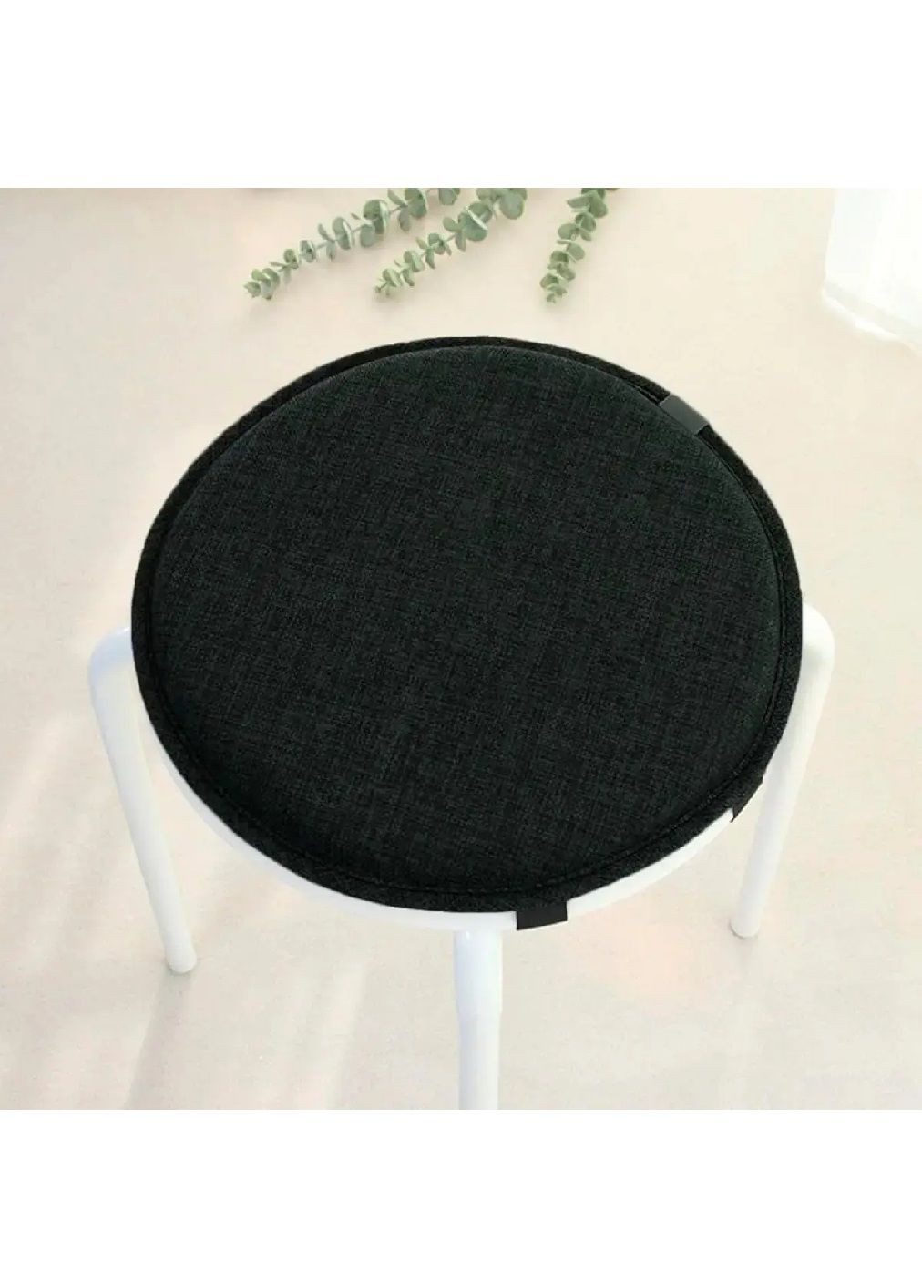 Подушка накидка кухонна кругла повітропроникна для стільця табурета з фастексами антиковзаючим дном 40x40 cм (479515-Prob) Unbranded (322031122)