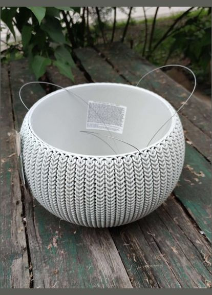 Підвісний горщик з кашпо для квітів 3,2 л. Cozies S з ланцюжком, сірий Keter (329407589)