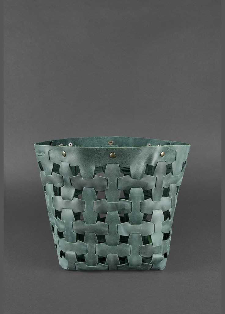 Кожаная женская плетеная сумка Пазл L зеленая Crazy Horse (A-026667) BlankNote шоппер (327874178)