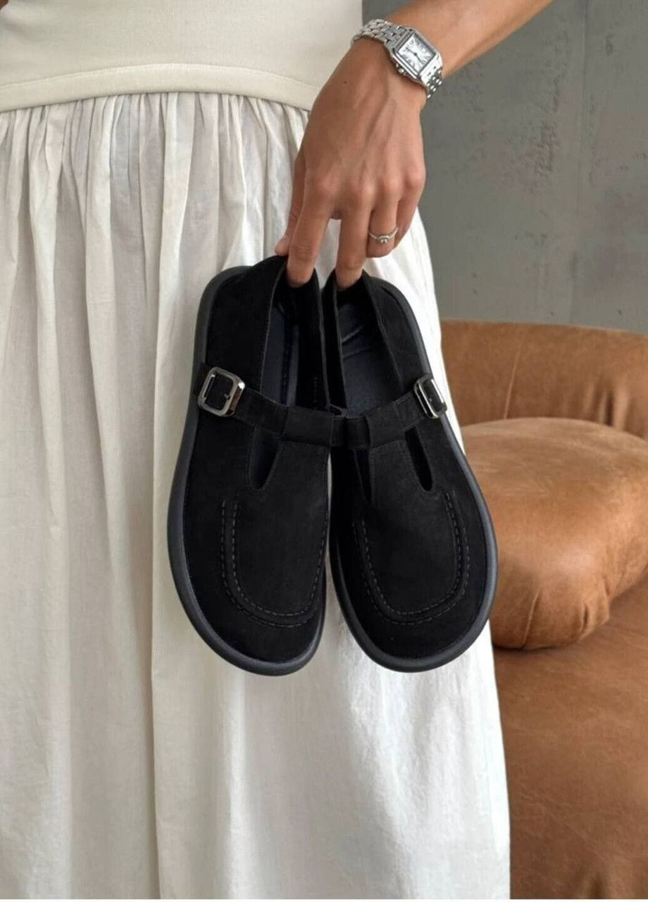MD Женские лоферы натуральная замша (F6533-1) черный з, китай — демисезон (360964695)