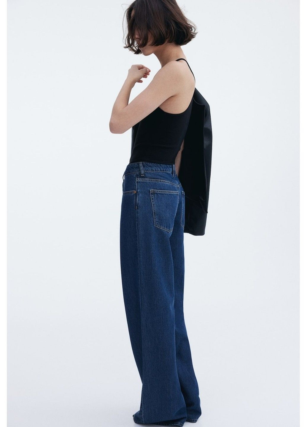 Женские широкие джинсы Wide Regular (58226) W36 Синие H&M - (323886691)