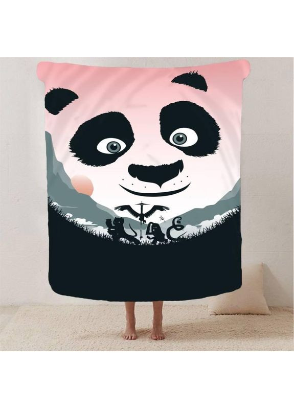 Плед плюшевий подарункоий 3D Панда Кунг Фу №1 160х200 см No Brand (358100517)