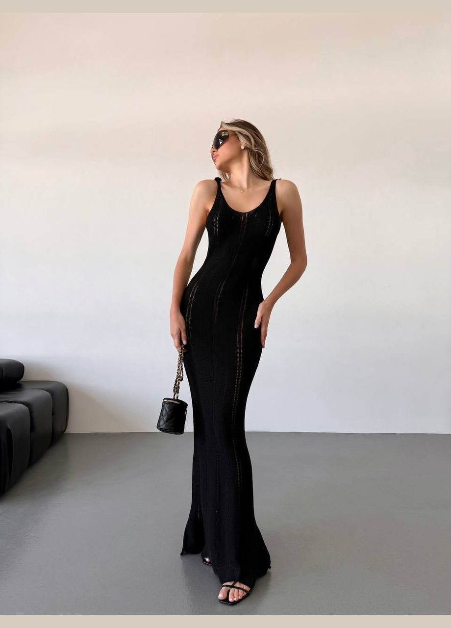 Черное откровенный нежное вязаное платье по фигуре Simply sexy