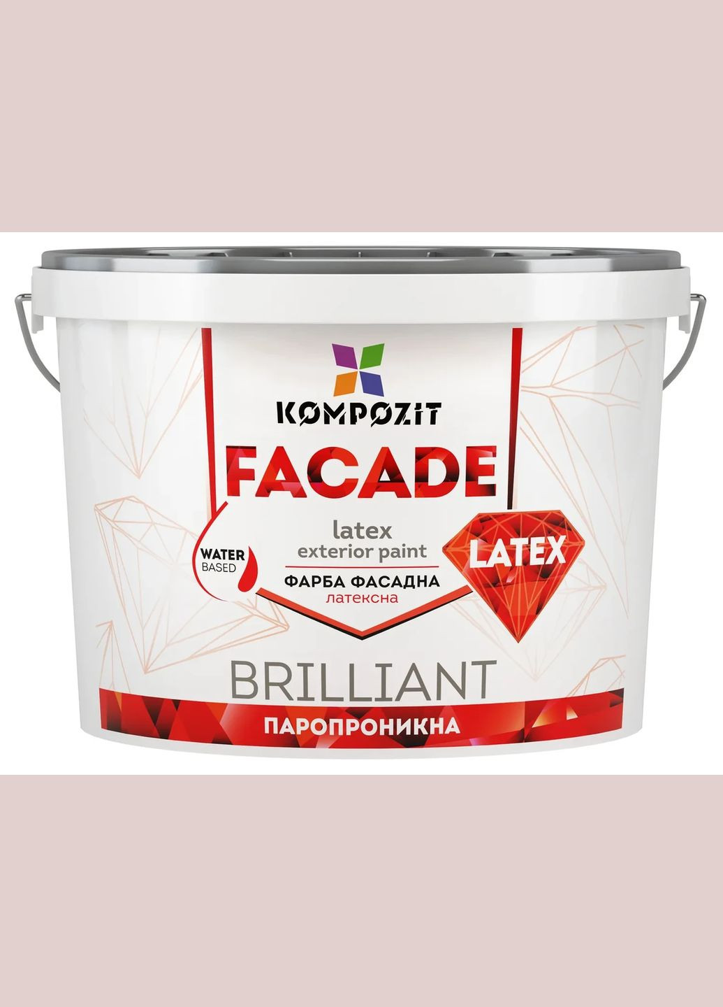 Фарба латексна фасадна матова FACADE LATEX Біла 7 кг Kompozit (317290284)