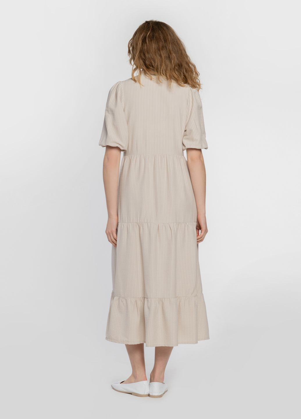 Бежевое кэжуал платье женское бежевое Arber однотонное