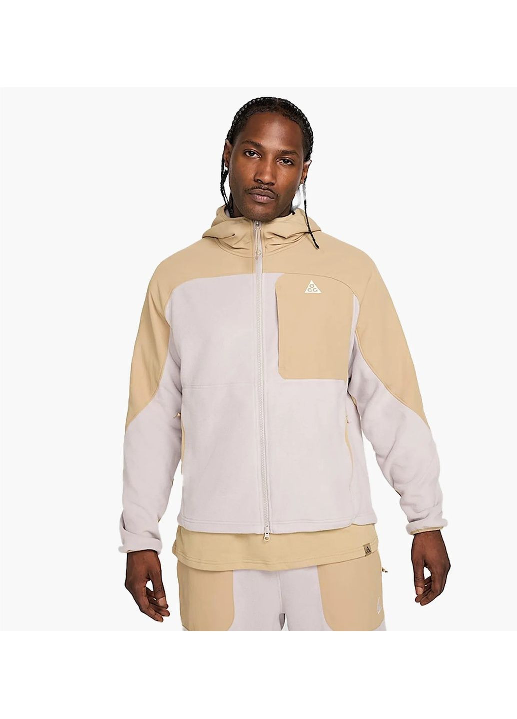Толстовка чоловіча Acg Plus Full-Zip Hooded Mid Layer Beige Nike (365961679)