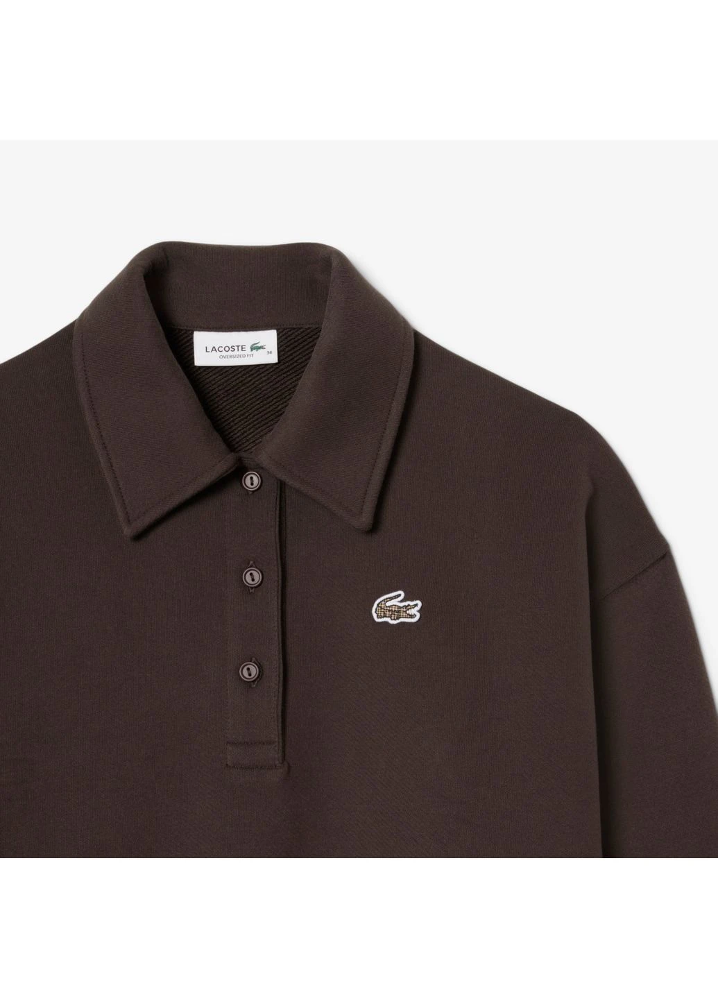 Коричневий світшот Lacoste однотонний вишивка (400447599)