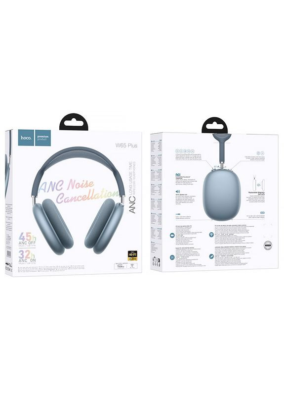Накладні бездротові навушники W65 Plus Happy ANC Hoco (369668096)