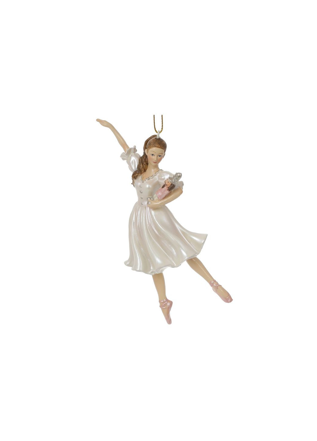 Декоративная фигурка на подвесе Балерина с Щелкунчиком, 13.5см, цвет - кремовый No Brand (311667726)