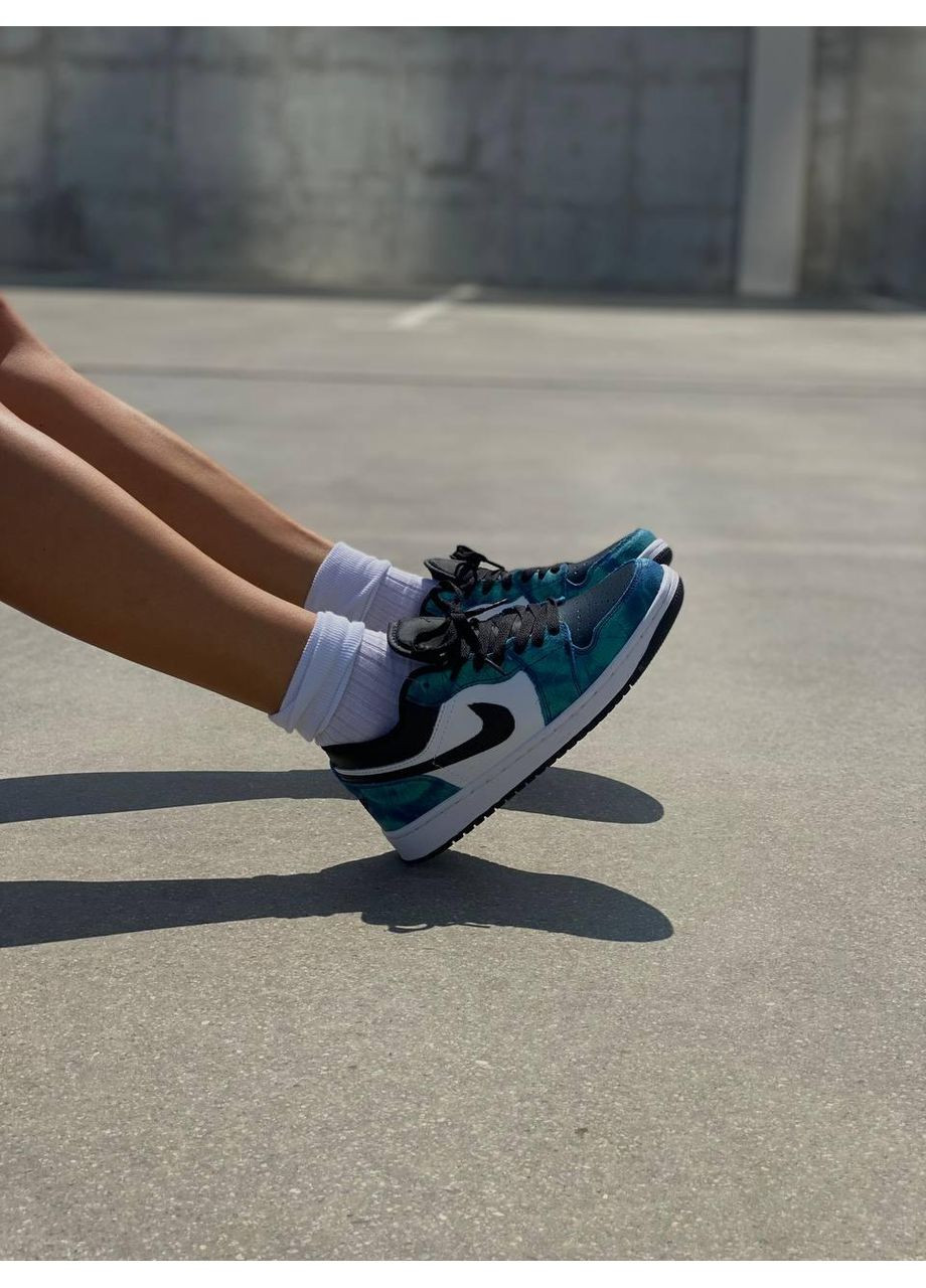 Белые демисезонные кроссовки мужские nike air jordan retro 1 low tie dye найк аир джордан No Brand