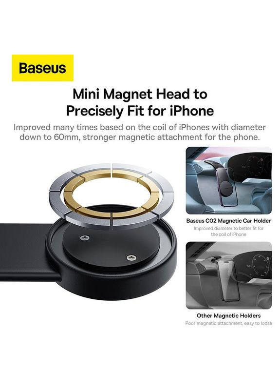 Автотримач магнітний C02 Go Magnetic Car Phone Holder 360 Rotatable Baseus (293345952)