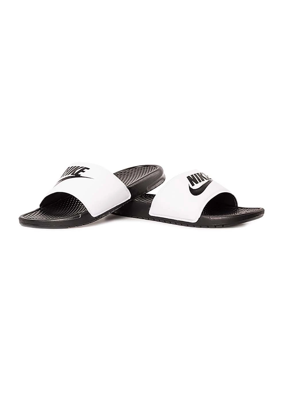 Цветные спортивные мужские шлепанцы benassi jdi черный белый Nike