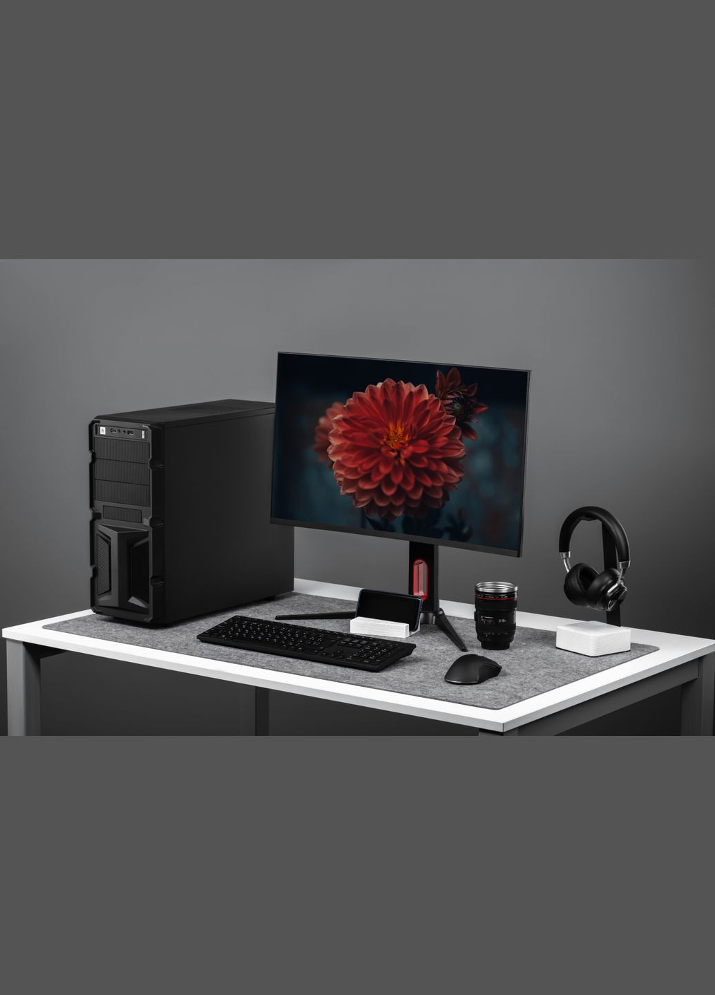 Коврик для мишки на робочий стіл 110х60 см Сірий No Brand (336186654)