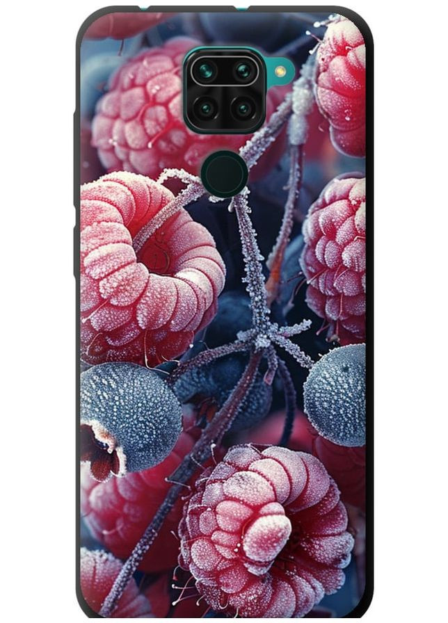 TPU черный чехол 'Морозные ягоды' для Endorphone Xiaomi Redmi Note 9 (285114246)