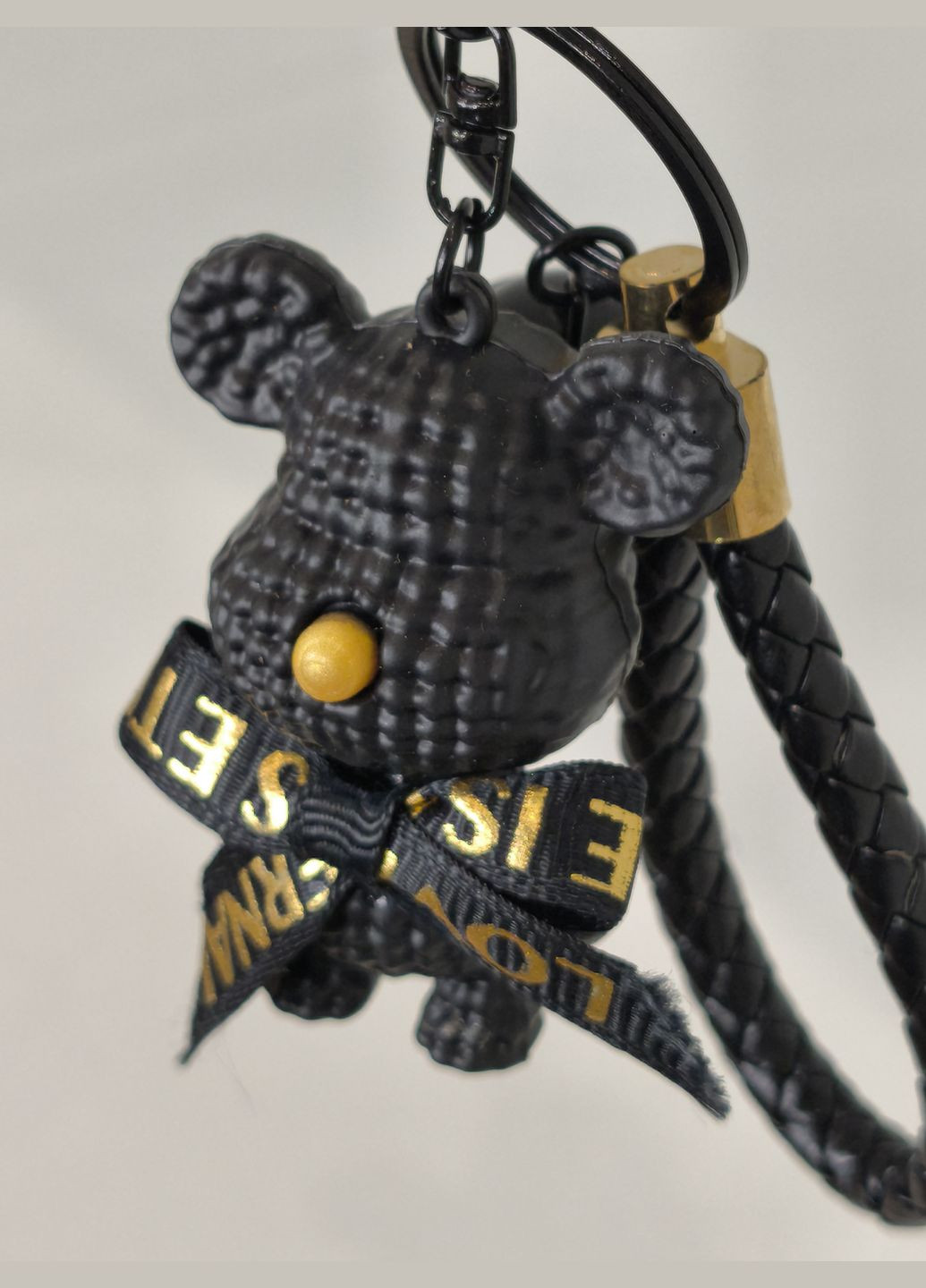 Брелок ведмедик з бантом і написом для романтичних моментів Love is Eternal, для ключів, чорний No Brand (317751428)